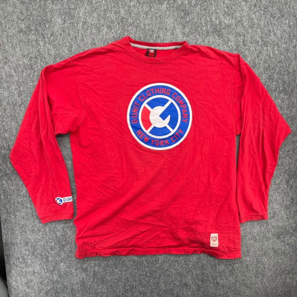 Vintage Ecko Unltd G-Unit Clothing Co Long Sleeve T-Shirt Red XL Hip Hop 50 Cent